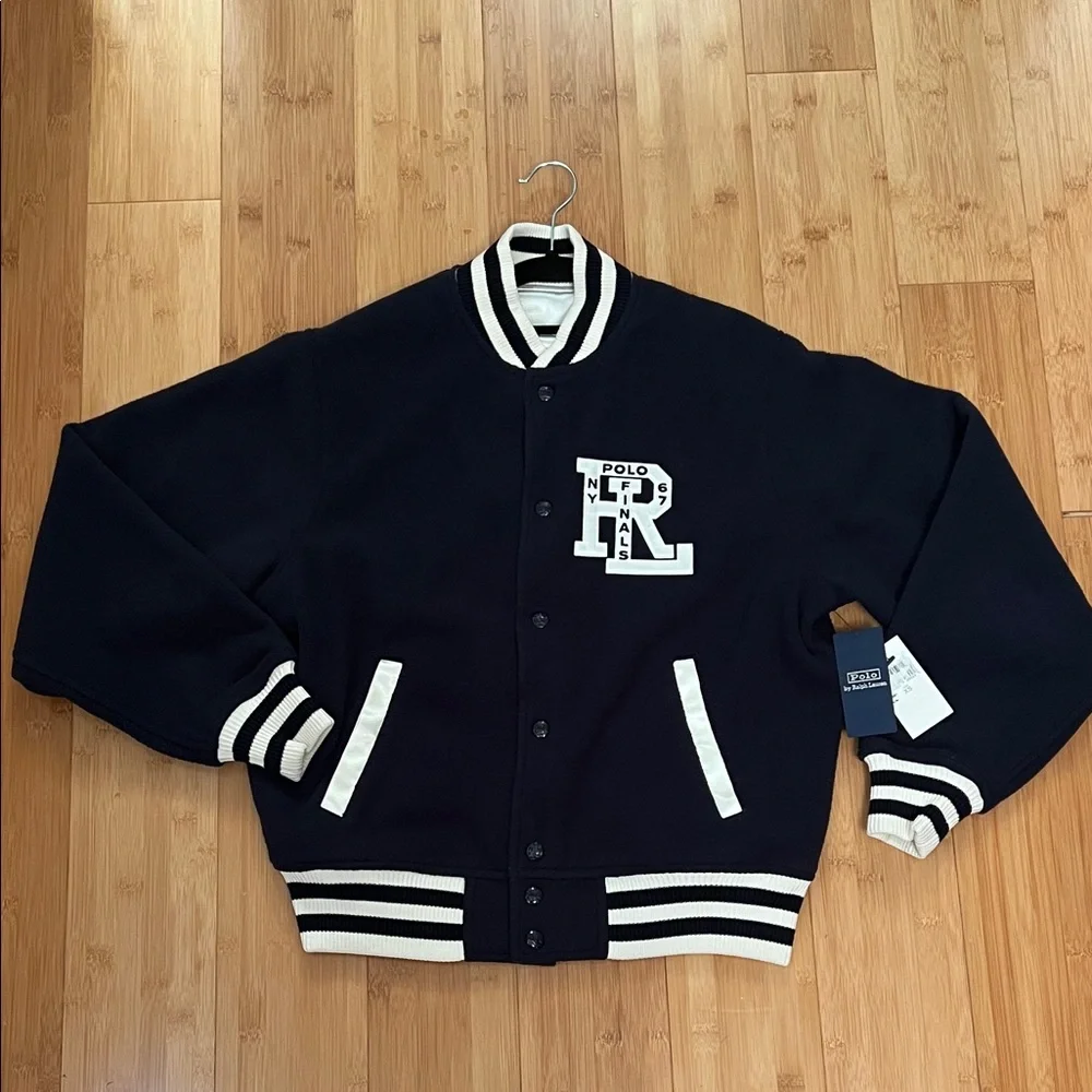 Ralph Lauren polar fleece reversible Varsity bomber Jacket - Picture 4 of 16